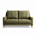 Green fabric sofa with wooden legs dimensions 150 x 80 x 75cm