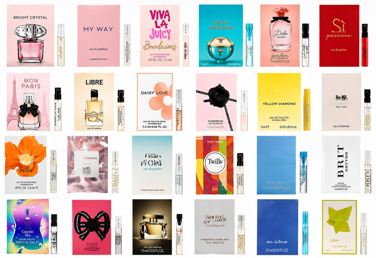 Womens Perfume Sampler Set – 12 Designer Perfume Samples for Women, Mini Perfume Sampler Discovery Set, Travel Size Fragrance Sample Vials Gift for Her(0.05 Fl Oz)
