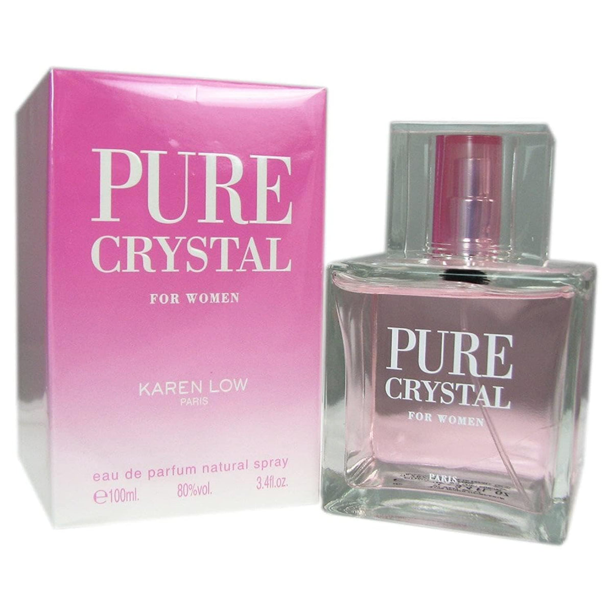Karen Low Pure Crystal Eau de Parfum Spray for Women, 3.4 Ounce(3.4 Fl Oz)