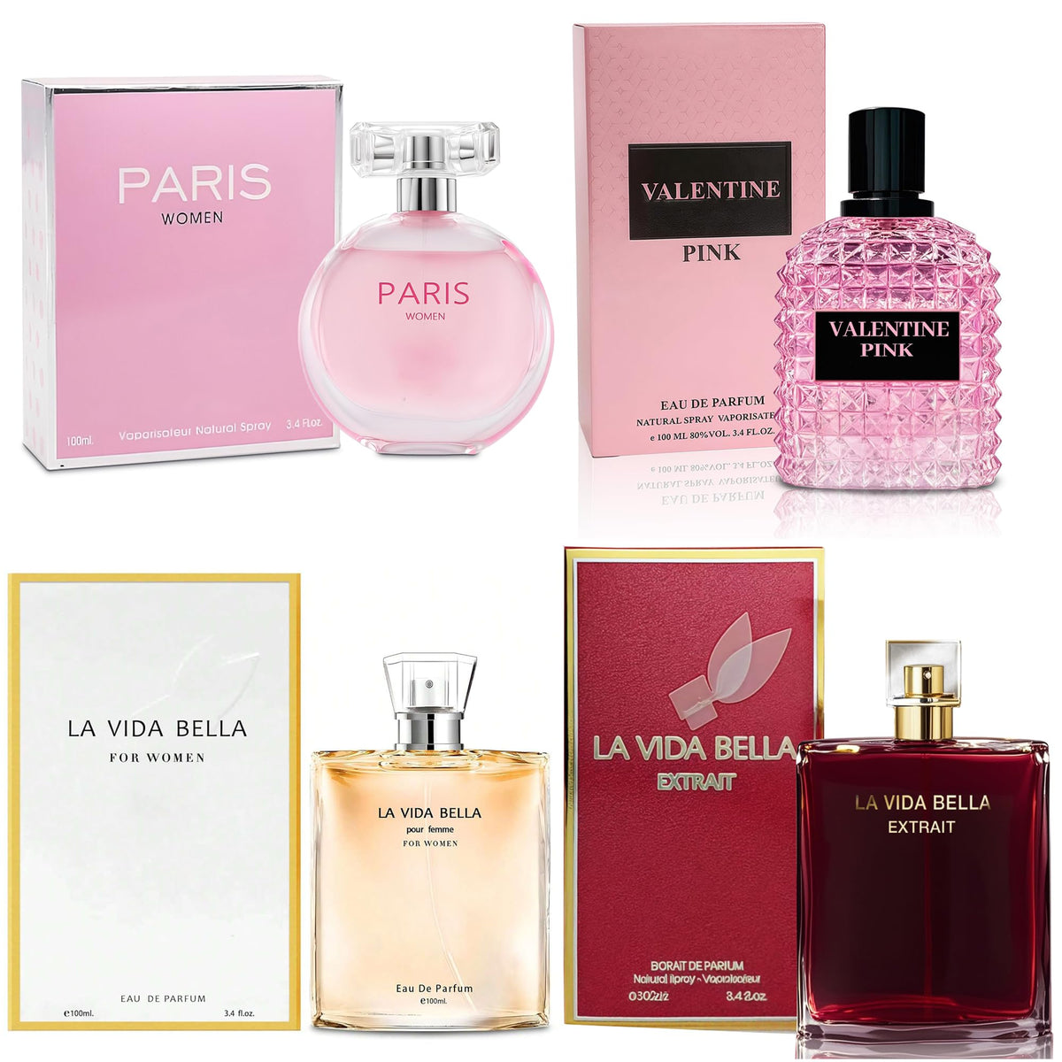A CENTER 4PCS Perfume Set for Women Fragrance Gift Set 3.4 Fl Oz Each(13.6 Fl Oz)