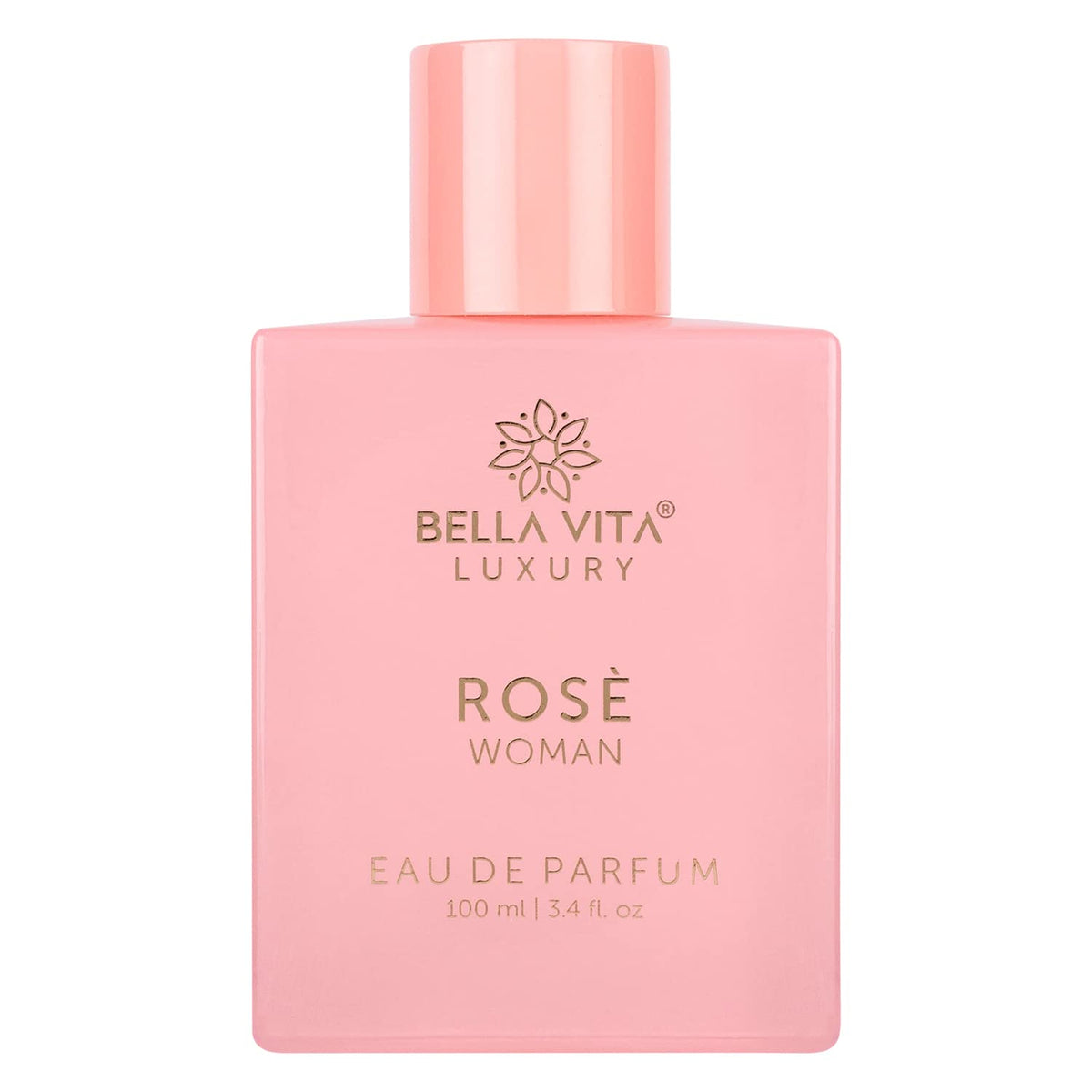 Bellavita Luxury ROSE Eau de Parfum | 100 ml (3.4 fl.oz.) | Perfume for Women | Fresh, Floral Peach, Jasmine, and Ambery Musk Notes | Long Lasting Fragrance(100ML)