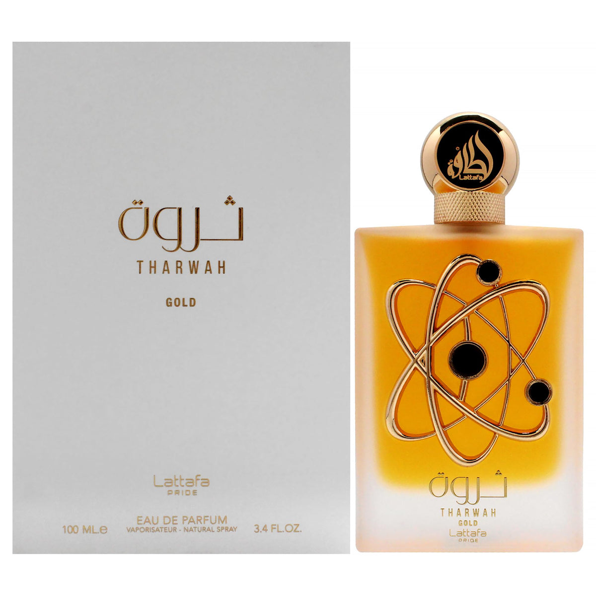 Lattafa Perfumes Tharwah Gold for Unisex Eau de Parfum Spray, 3.4 Ounce(30.1ML)